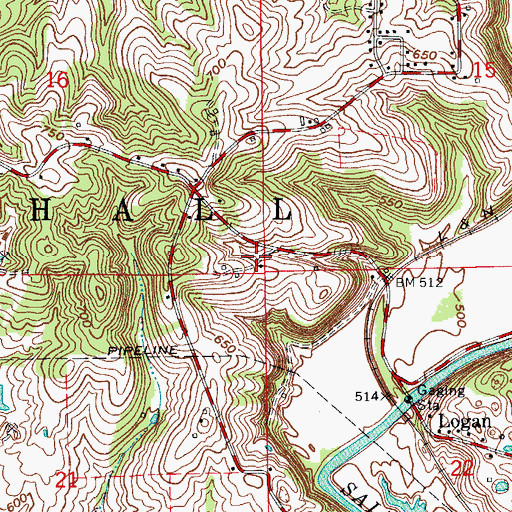 Topographic Map of Township of Marshall, IN