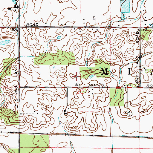 Topographic Map of Township of Miami, IN