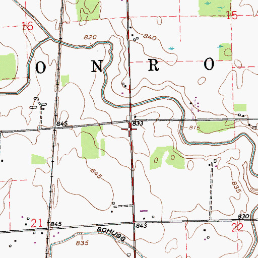 Topographic Map of Township of Monroe, IN