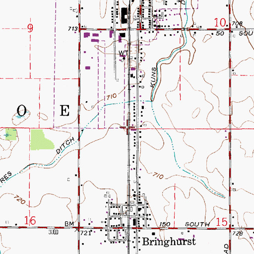 Topographic Map of Township of Monroe, IN