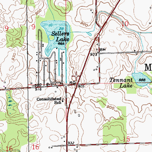 Topographic Map of Township of Monroe, IN