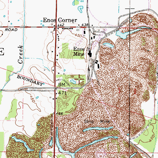 Topographic Map of Township of Monroe, IN