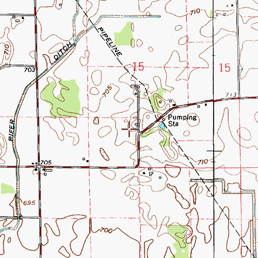 Topographic Map of Township of Monroe, IN