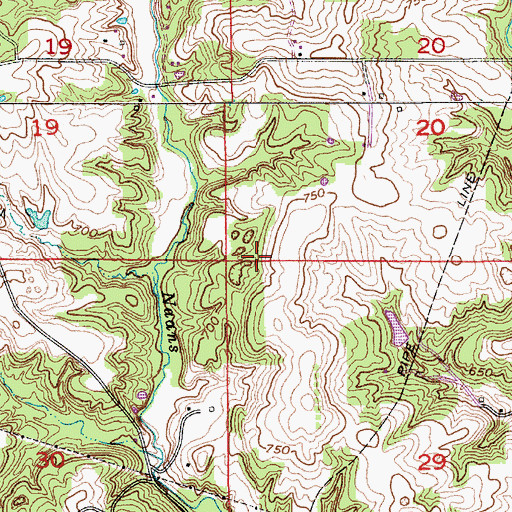 Topographic Map of Township of Montgomery, IN