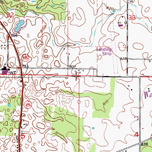 Topographic Map of Township of Morgan, IN