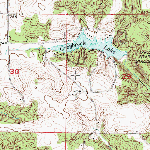 Topographic Map of Township of Morgan, IN