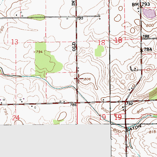 Topographic Map of Township of Newcastle, IN