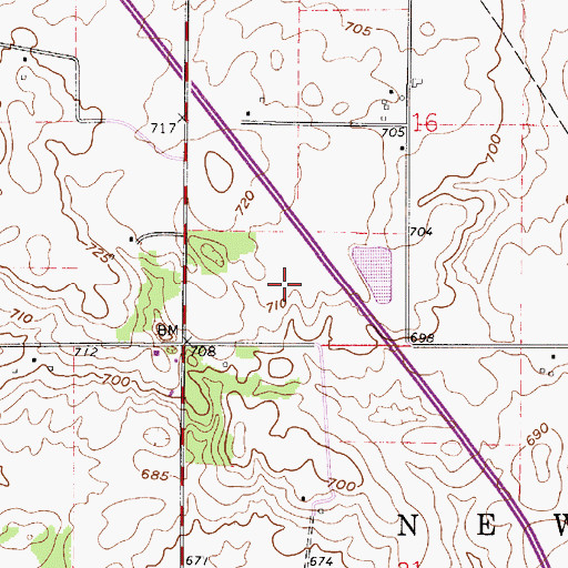Topographic Map of Township of Newton, IN