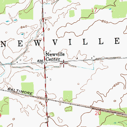 Topographic Map of Township of Newville, IN