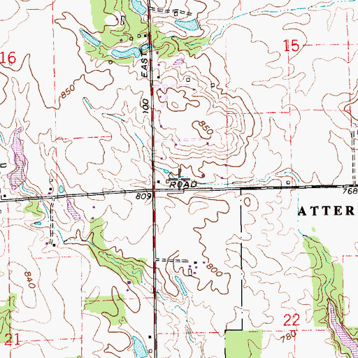 Topographic Map of Township of Nineveh, IN