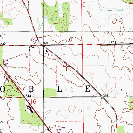 Topographic Map of Township of Noble, IN
