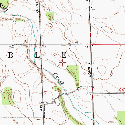 Topographic Map of Township of Noble, IN