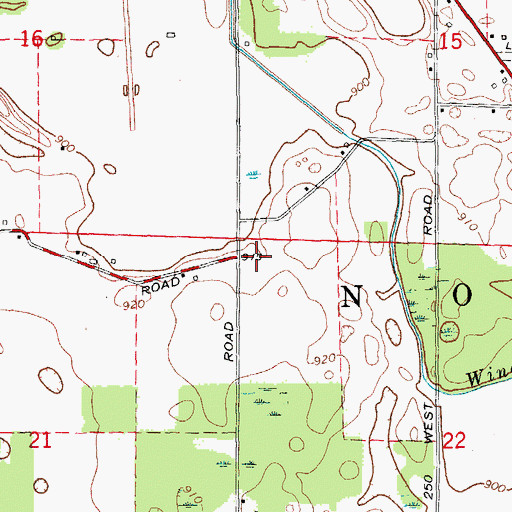 Topographic Map of Township of Noble, IN