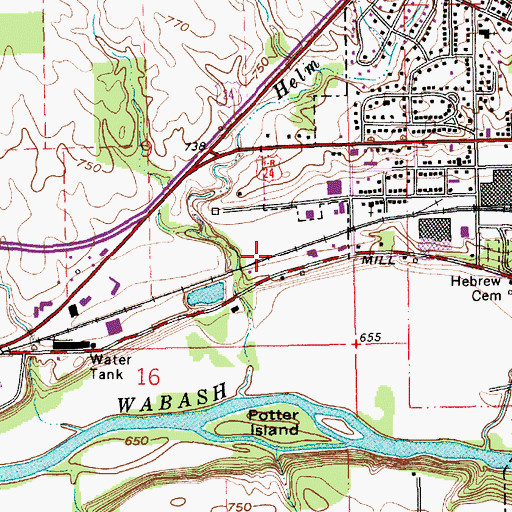Topographic Map of Township of Noble, IN