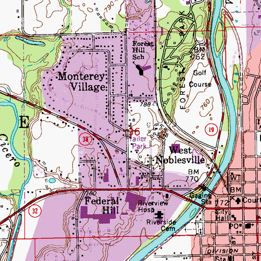 Topographic Map of Township of Noblesville, IN