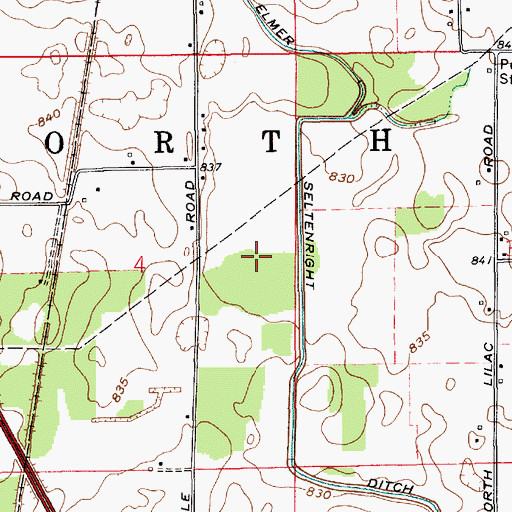 Topographic Map of Township of North, IN