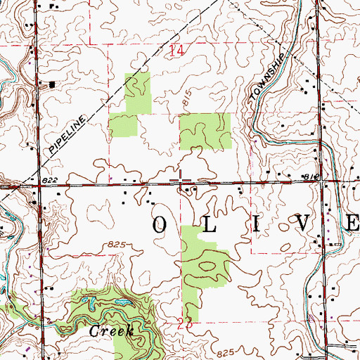 Topographic Map of Township of Olive, IN