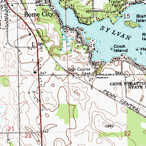 Topographic Map of Township of Orange, IN