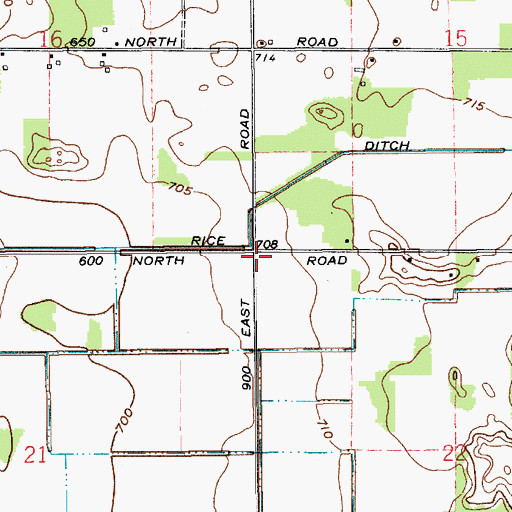 Topographic Map of Township of Oregon, IN