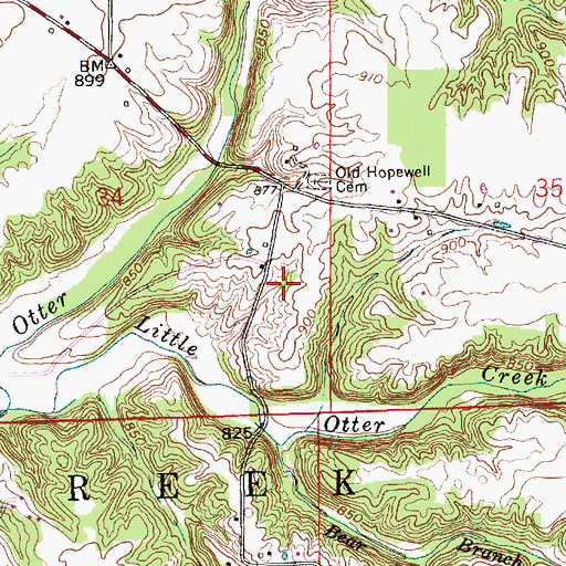 Topographic Map of Township of Otter Creek, IN