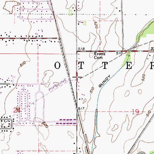 Topographic Map of Township of Otter Creek, IN