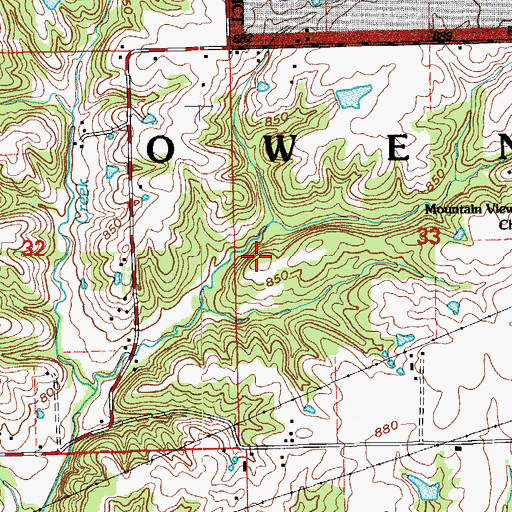 Topographic Map of Township of Owen, IN