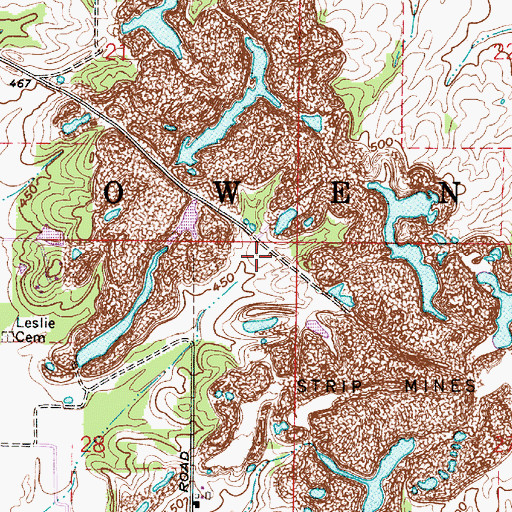 Topographic Map of Township of Owen, IN