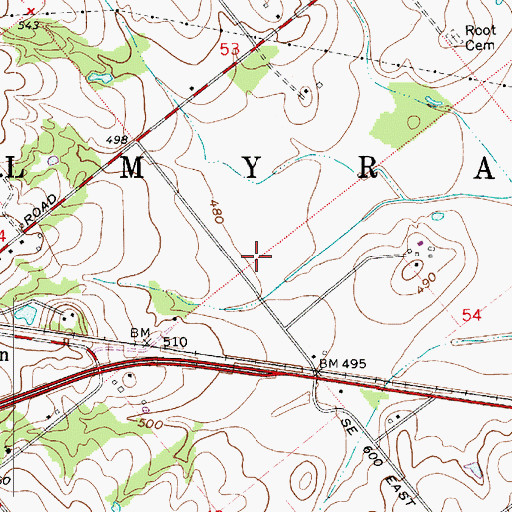 Topographic Map of Township of Palmyra, IN