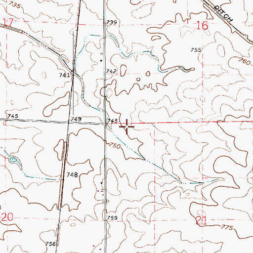 Topographic Map of Township of Parish Grove, IN