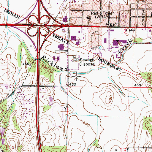 Topographic Map of Township of Patoka, IN