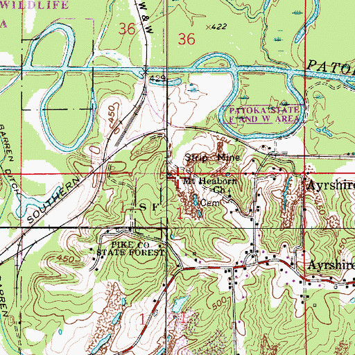 Topographic Map of Township of Patoka, IN