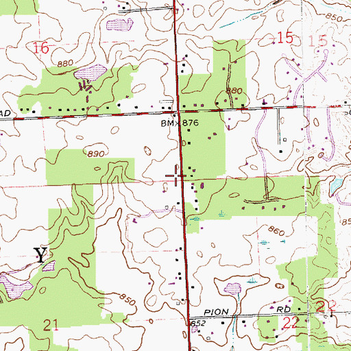 Topographic Map of Township of Perry, IN