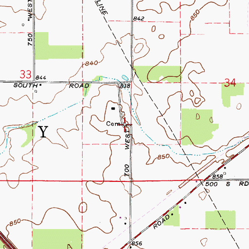 Topographic Map of Township of Perry, IN