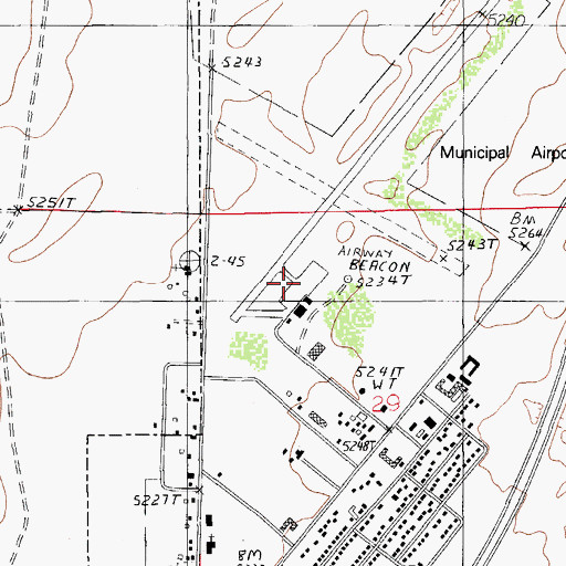 Topographic Map of Holbrook Municipal Airport, AZ