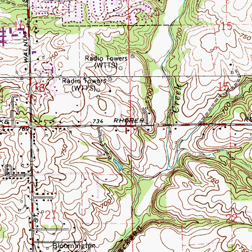 Topographic Map of Township of Perry, IN