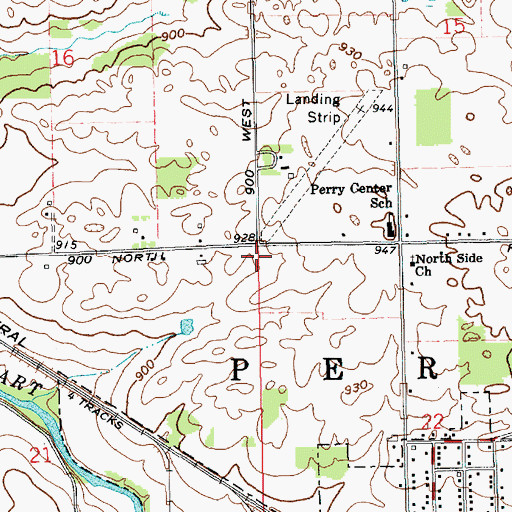 Topographic Map of Township of Perry, IN