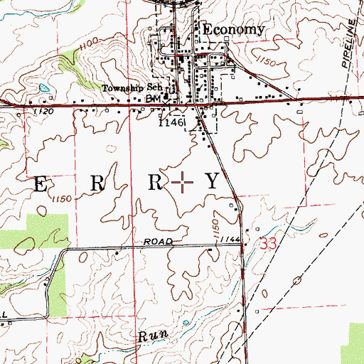 Topographic Map of Township of Perry, IN