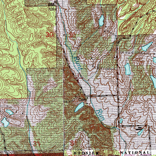 Topographic Map of Township of Pershing, IN