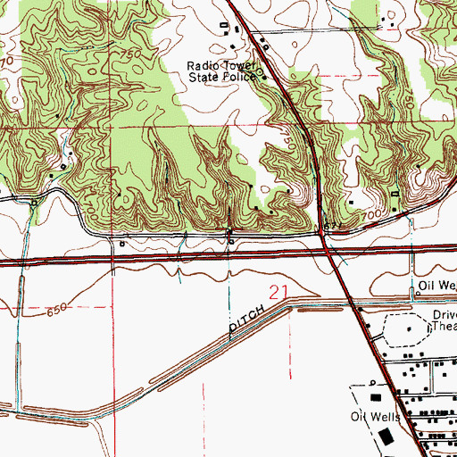 Topographic Map of Township of Peru, IN