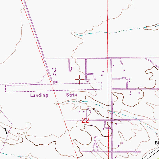 Topographic Map of Whetstone Airport, AZ