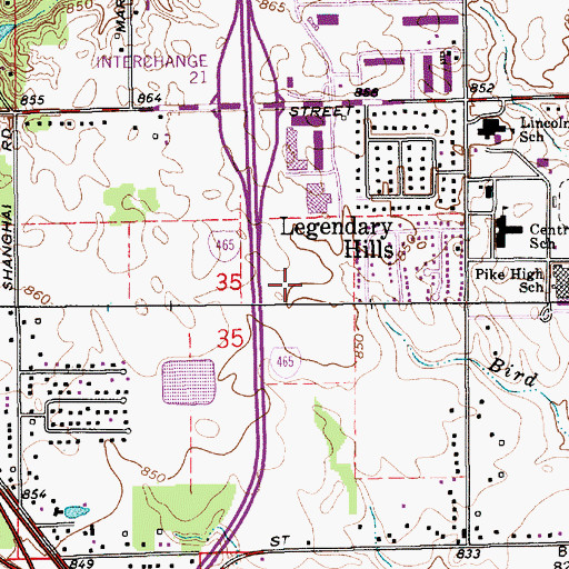 Topographic Map of Township of Pike, IN