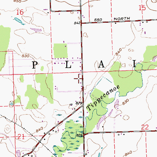 Topographic Map of Township of Plain, IN