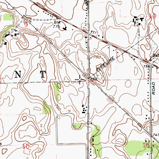Topographic Map of Township of Pleasant, IN