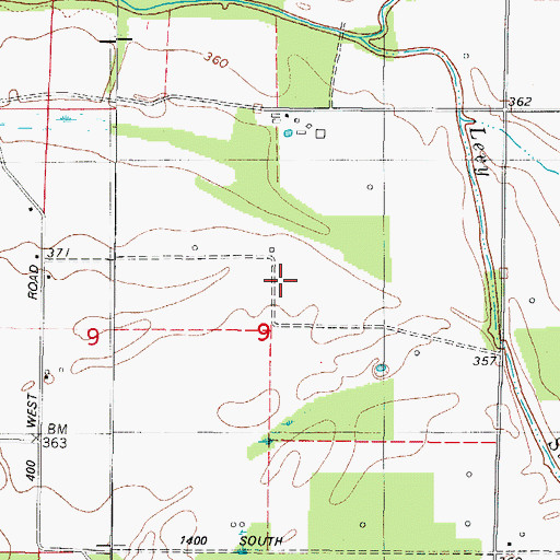 Topographic Map of Township of Point, IN