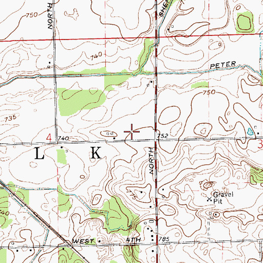 Topographic Map of Township of Polk, IN
