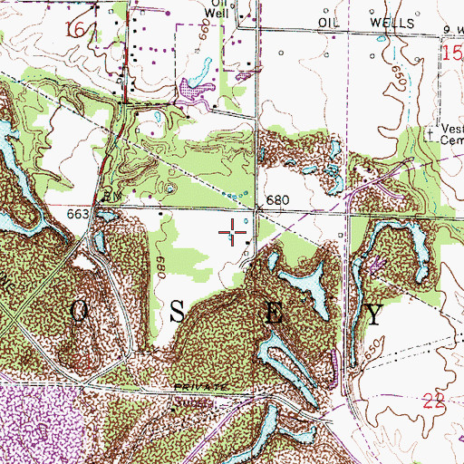 Topographic Map of Township of Posey, IN
