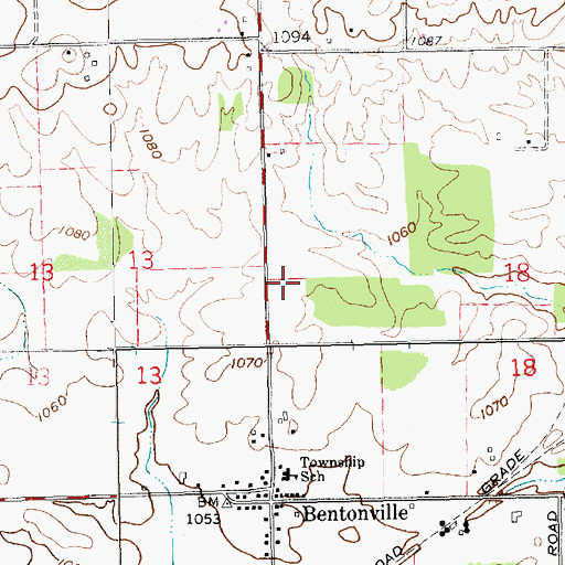 Topographic Map of Township of Posey, IN