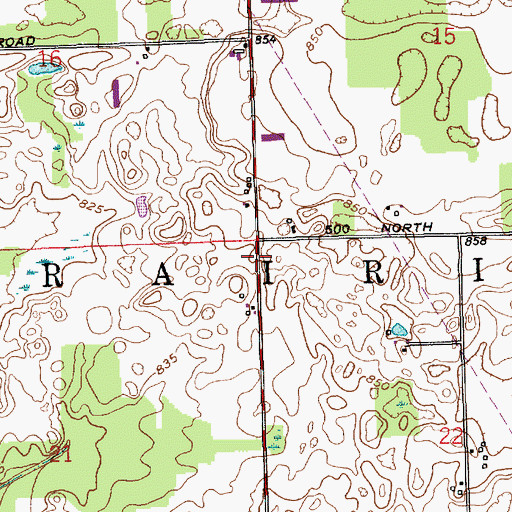 Topographic Map of Township of Prairie, IN