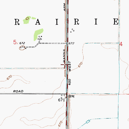 Topographic Map of Township of Prairie, IN