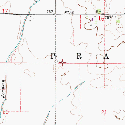 Topographic Map of Township of Prairie, IN
